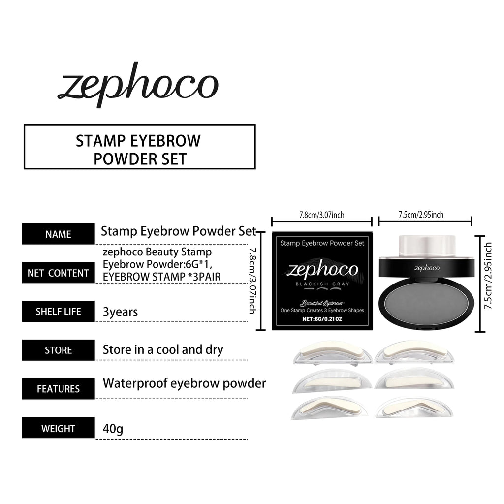 Eyebrow Stamp Waterproof Brow Powder Kit Cool Grey Black Natural Stereo Eyebrow Shaping Eye Brow Stamp Lift Eyebrow Stencil